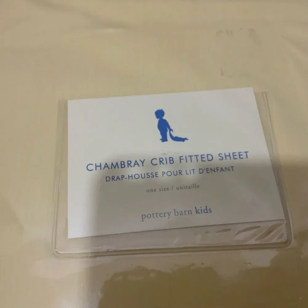 Pottery Barn Kids Chambray Crib Sheet  New